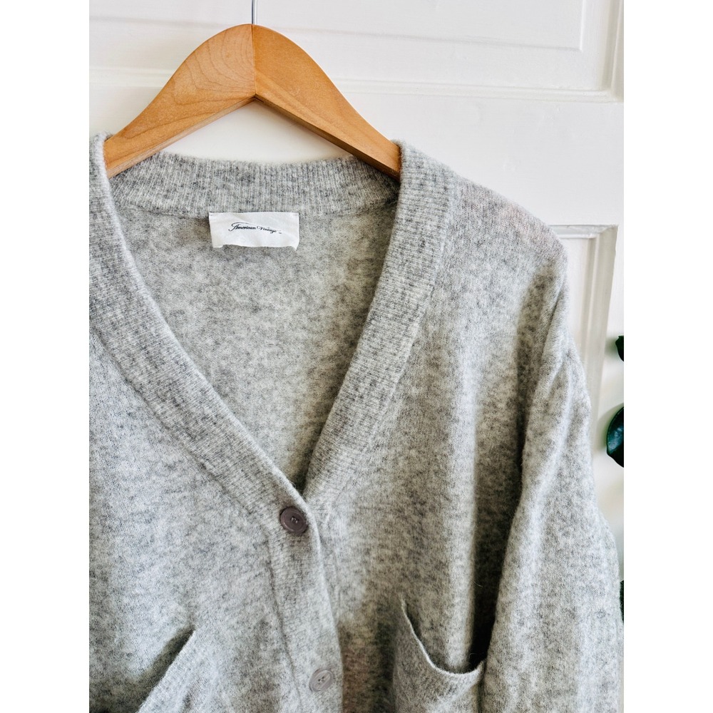 American Vintage Razpark Gray Wool Alpaca Blend Oversized Cardigan XS/S